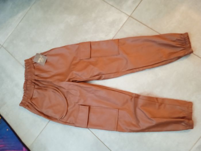 pantalon cargo simili cuir neuf étiquette achat willy z - photo numéro 7
