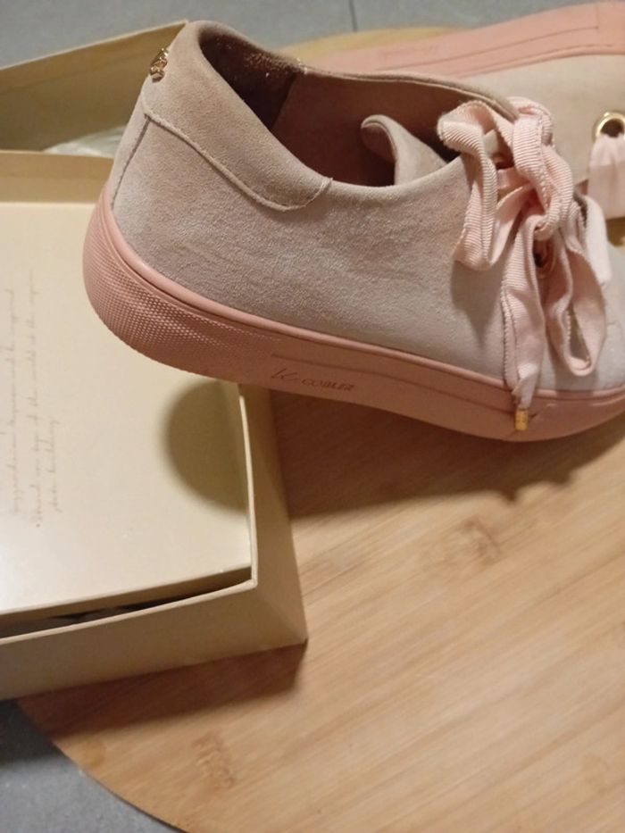 Chaussure P.37 Rose , lacet en tissu . - photo numéro 6