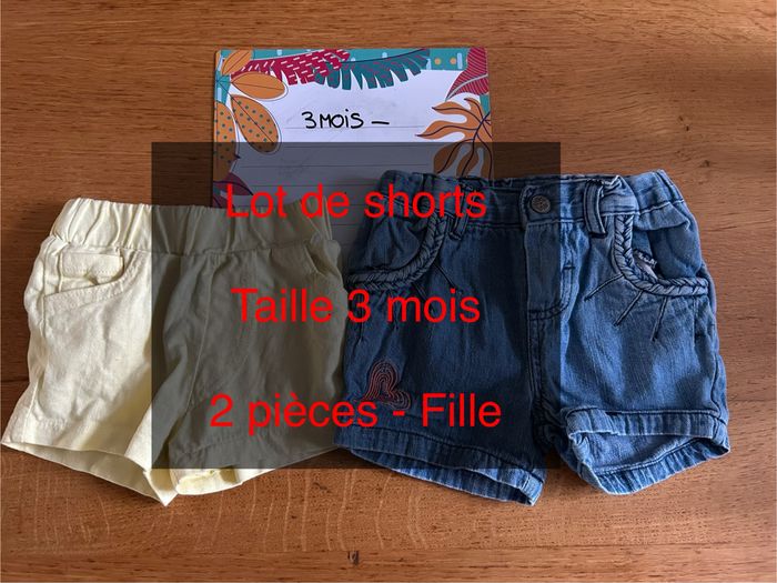 Lot de shorts fille - 2 pièces - 3 mois - photo numéro 2