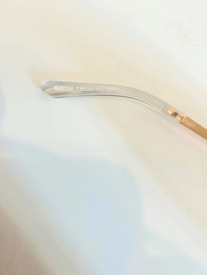 Lunette de soleil mixte transparente style masque bras dorés UV protection catégorie 3 - photo numéro 7