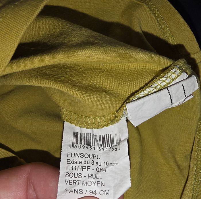 Sous pull jaune/vert 3 ans - photo numéro 5