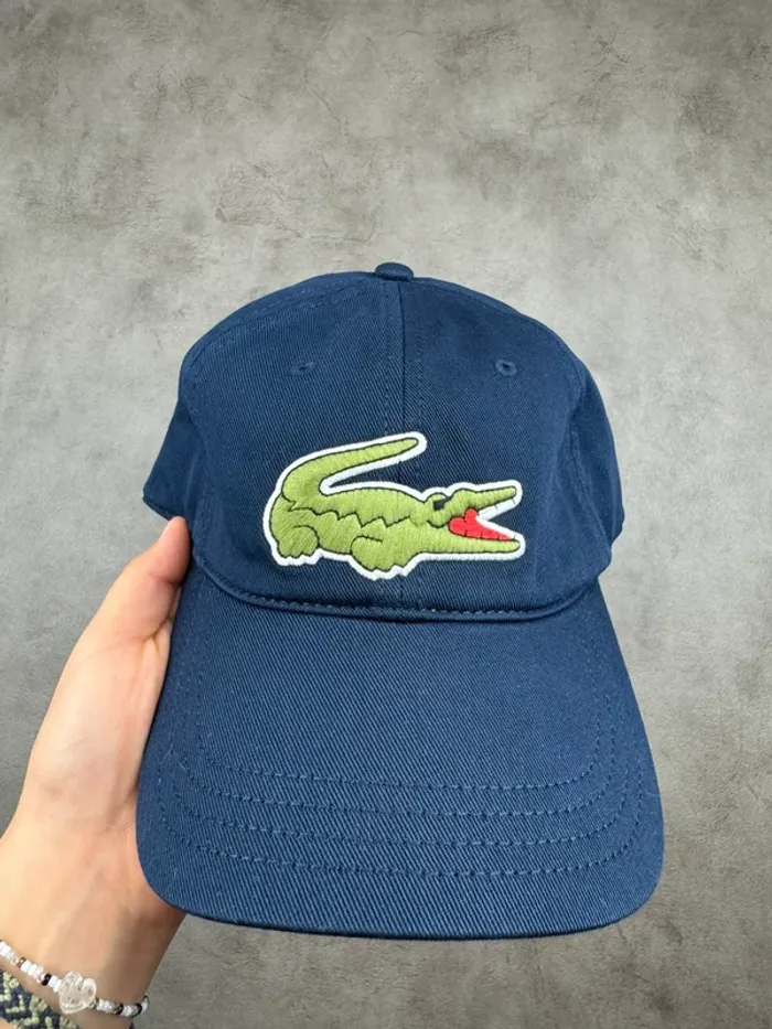 Casquette Lacoste Bleu marine Logo Brodé Neuve - photo numéro 2
