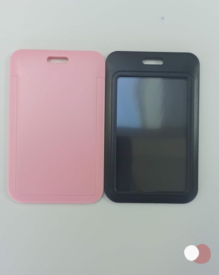 Porte badge rose et noir capacité 2 cartes chacun - photo numéro 2