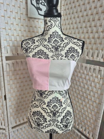 🌸 joli top bustier Adidas Original  colorblock pastel femme T44