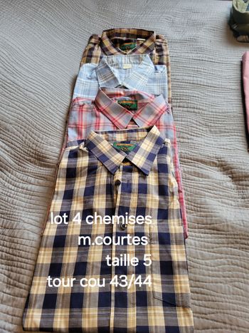 Lot 5 chemises m.courtes homme taille 5