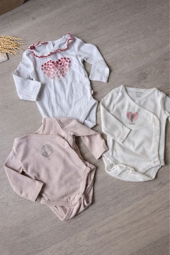 Lot body fille manches longues 