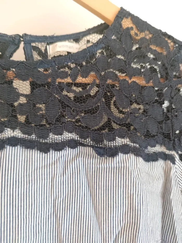 Blouse Gémo (blanc), M / 38 / 10 - photo numéro 2
