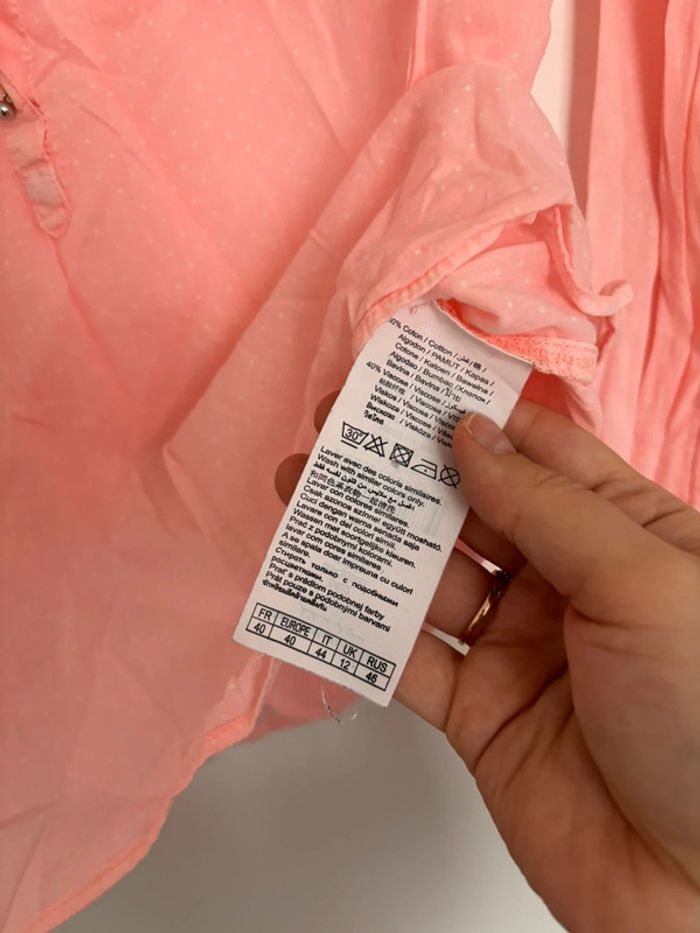 Blouse rose à pois 40 - photo numéro 3