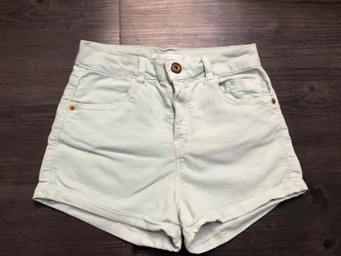 Short en jean vert d’eau - photo numéro 2