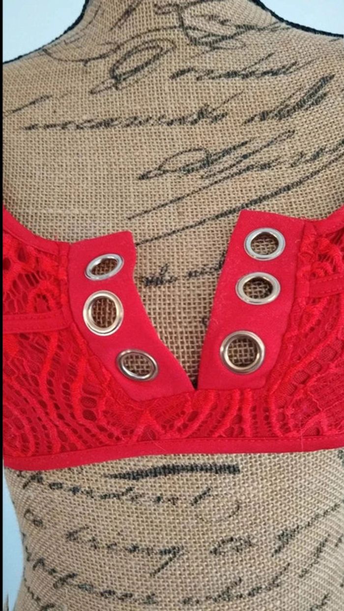 Petit haut rouge femme taille s/m - photo numéro 3