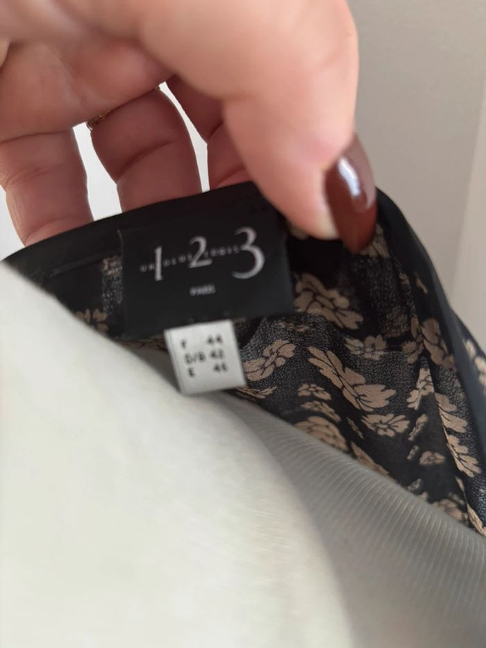 Blouse 1.2.3. translucide noire/taupe T44 - photo numéro 8