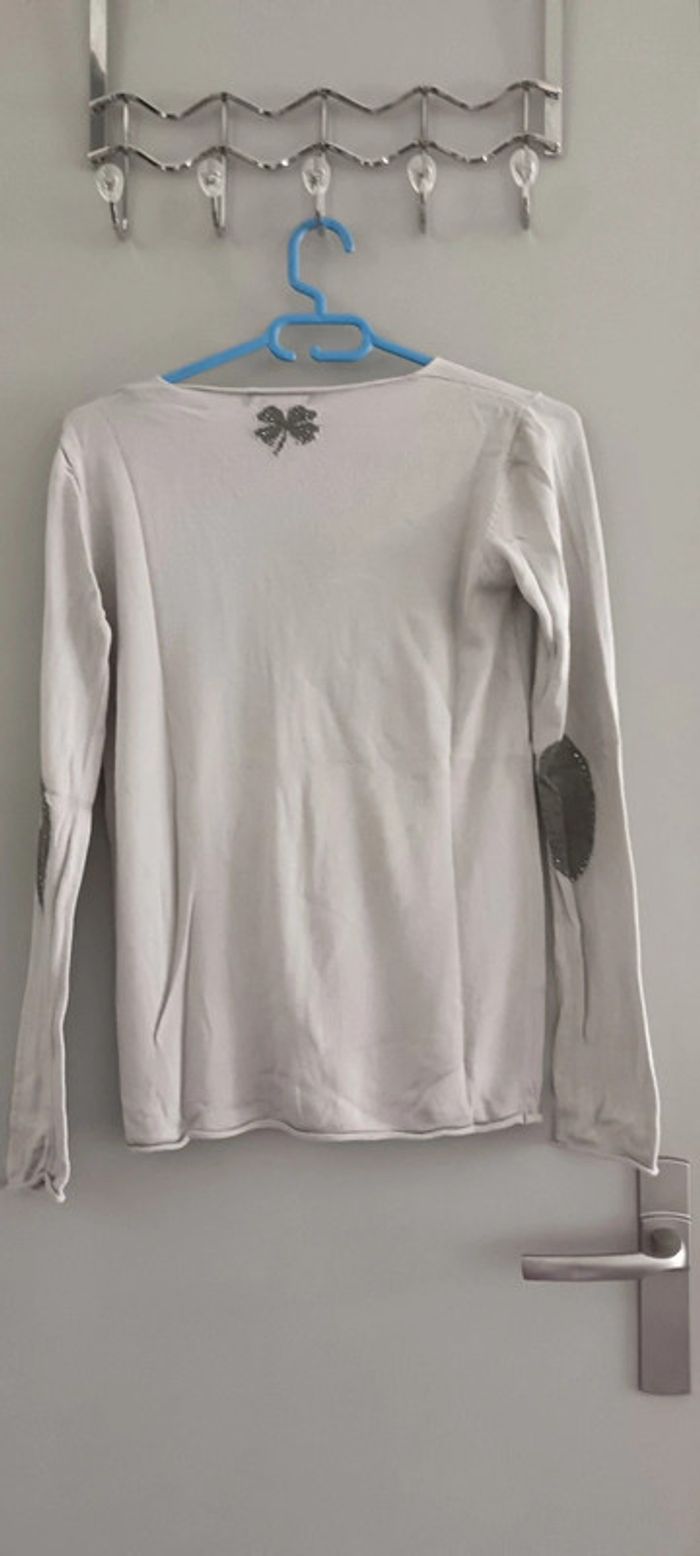 Pull gris col V - photo numéro 2