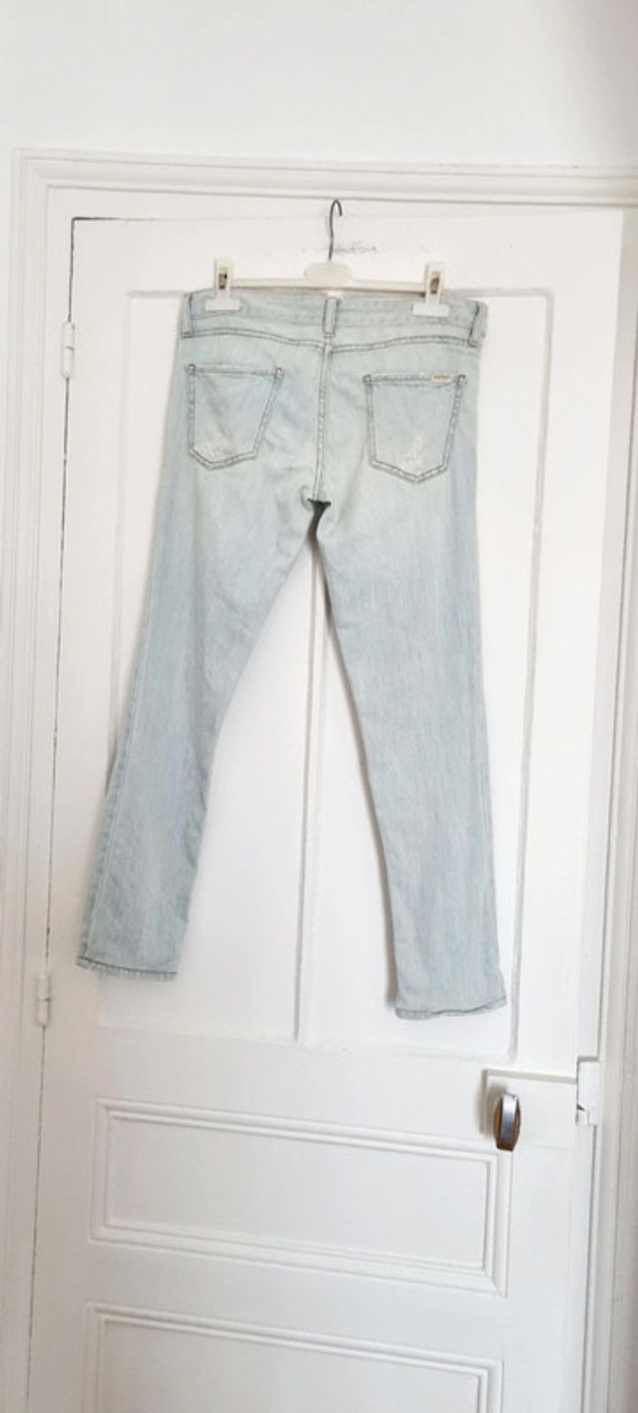 Jean bleu clair delavé skinny ba&sh 27 équivalent 37 - photo numéro 7