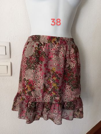 Jupe courte florale doublée femme 38