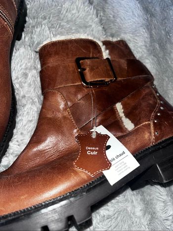 Boots cuire femme
