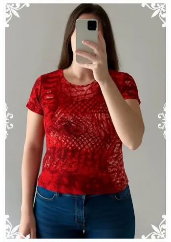 T-shirt rouge carbone taille L