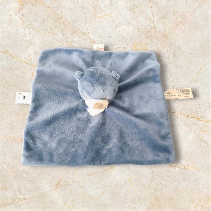 Doudou plat ours bleu monoprix