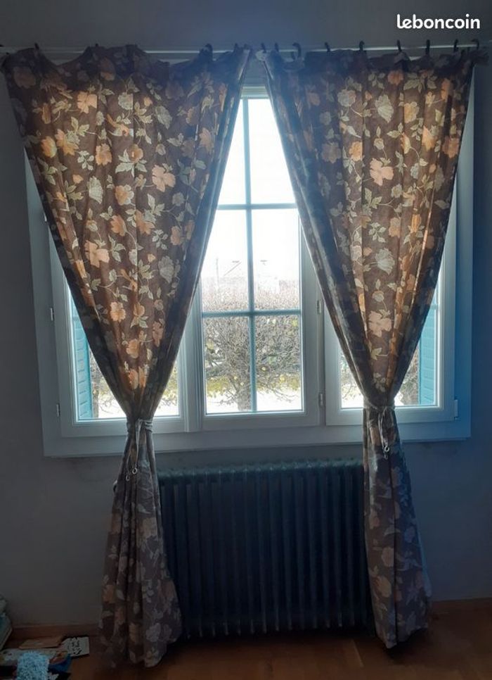 1 paires de rideaux marron - photo numéro 2