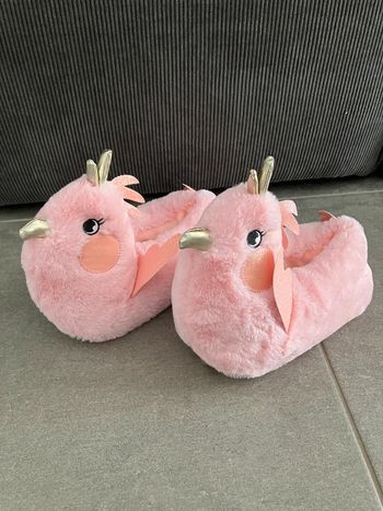 Chausson fantaisie femme rose