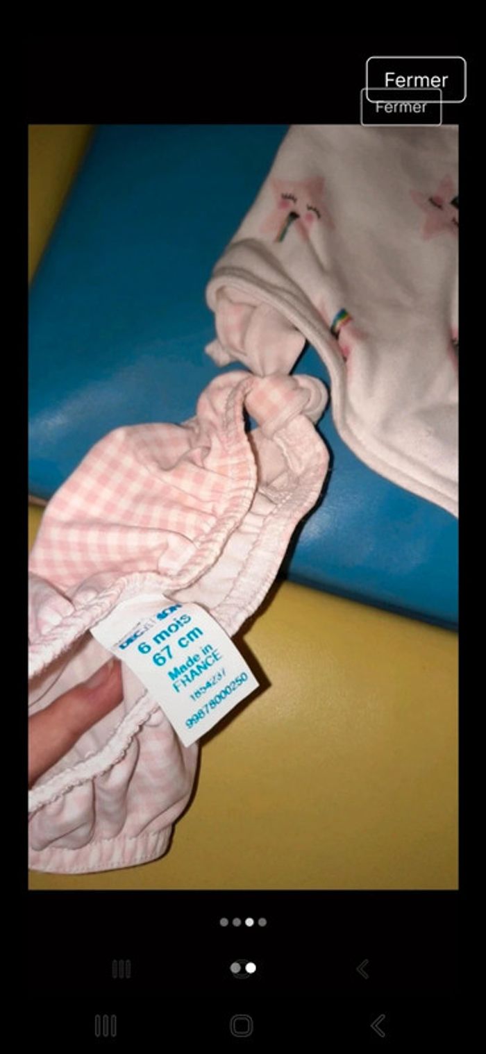 Maillot bain fille à carreaux rose 6 mois - photo numéro 2