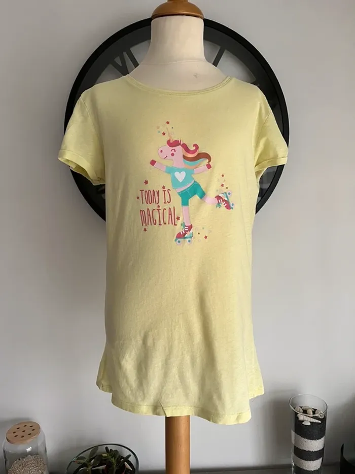 Tee-shirt fille jaune