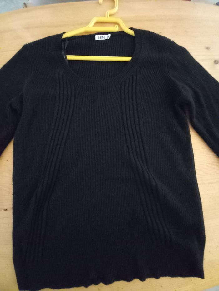 Joli pull femme noir col rond XL - photo numéro 7
