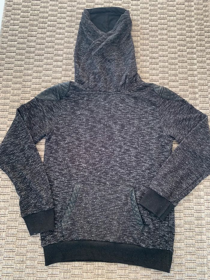 Pull garçon col roulé gris chiné 14 ans