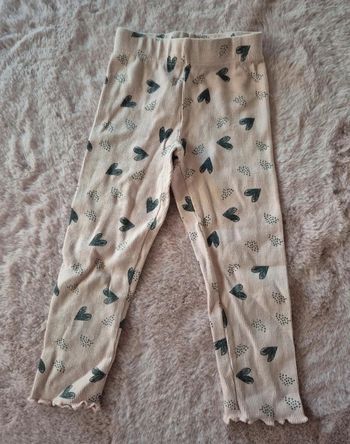 Legging rose motif cœur