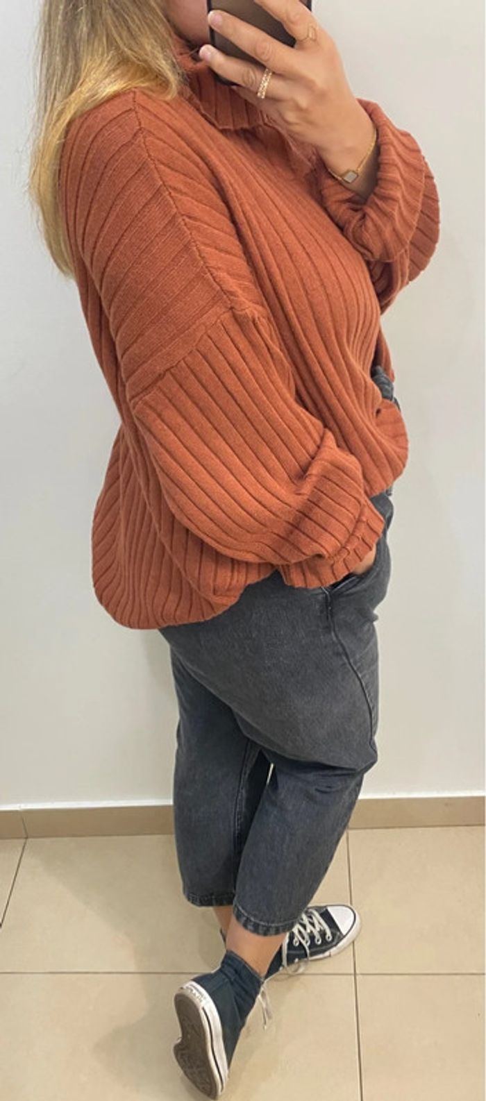 Superbe Pull Col Marron Taille 48-50 - photo numéro 5