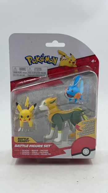 Coffret 3 figurines Pokémon Battle figures set Pikachu, Gobou, Fulgudog neuf