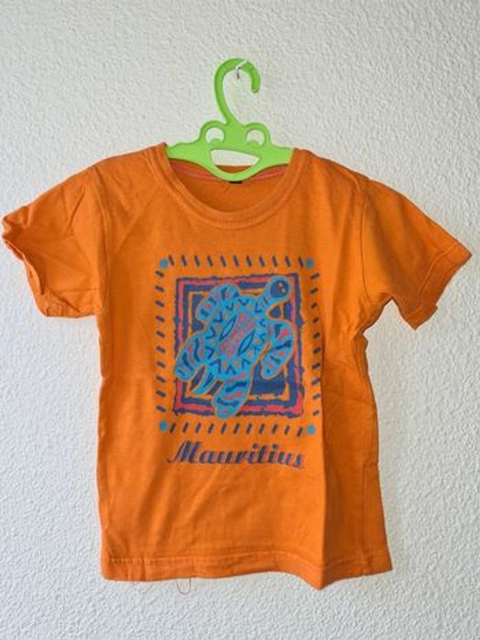 tee-shirt orange tortue mauritius