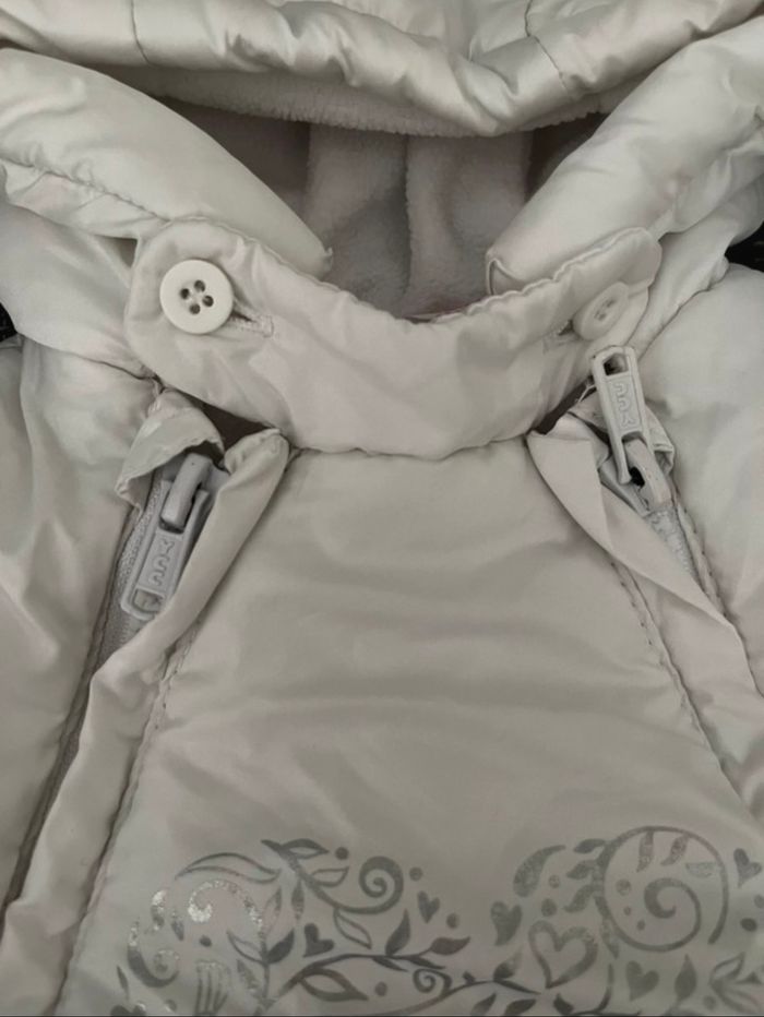 Combinaison polaire blanche cœur fille 12 mois 80cm - photo numéro 3
