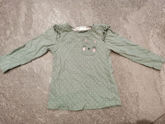 T-shirt à manches longues bébé fille 12/18 mois comme neuf