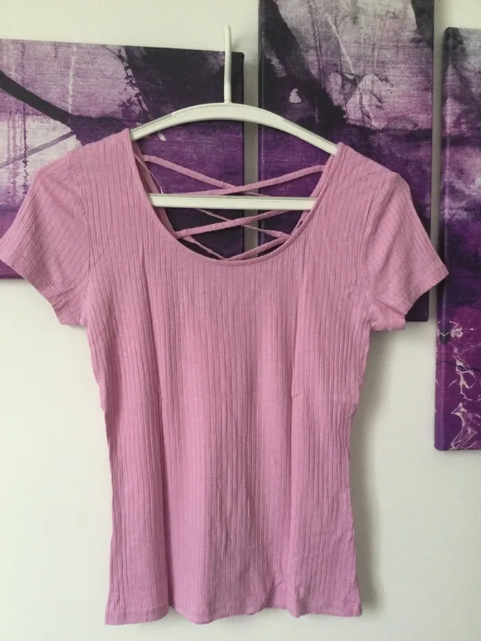 Haut rose Jennyfer dos lacé