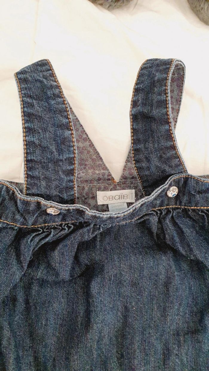 Robe en jeans type salopette bébé fille 6 mois - photo numéro 2
