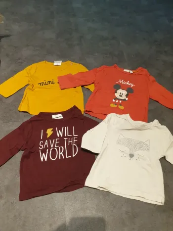 Lot 4 t shirts manches longues 3 mois