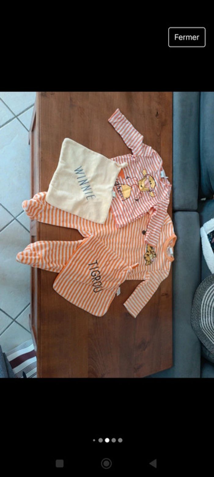 Lot pyjama + haut manche longue tigrou 3-6 mois neuf sans etiquette - photo numéro 3