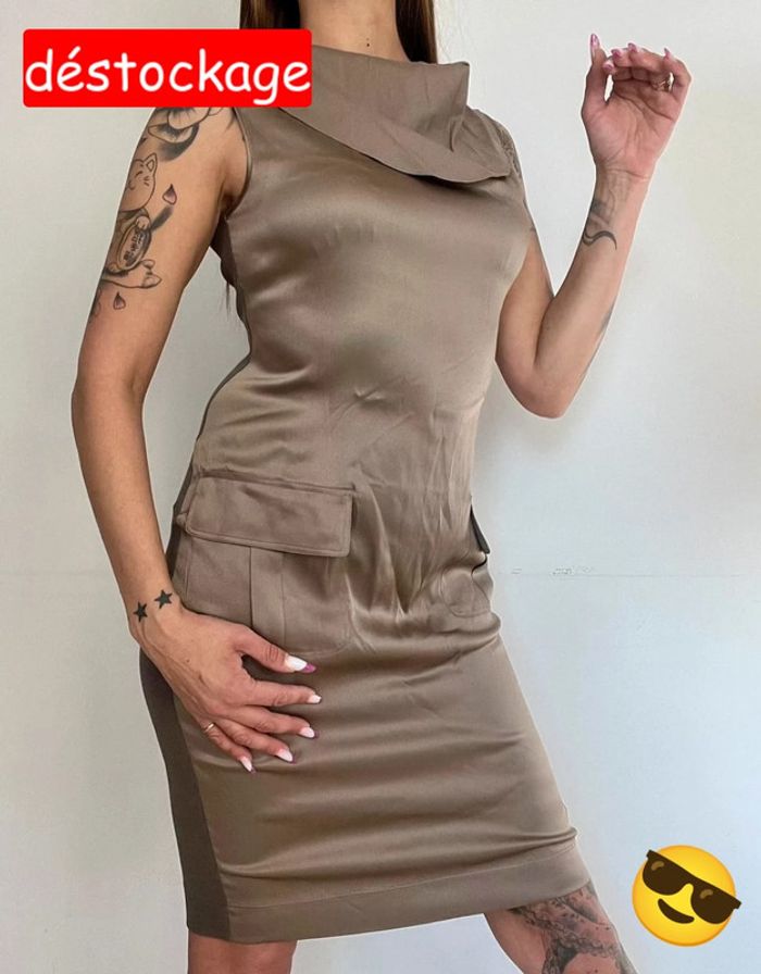 Robe chic bi matière coton et soie taille XS/S - Fabiana Filippi - neuve