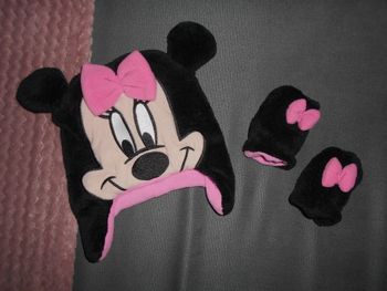 Bonnet et moufles Minnie (Disney baby), taille: 12/24 mois