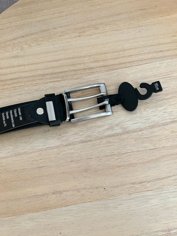 Ceinture en cuir noir taille 115 cm - photo numéro 3