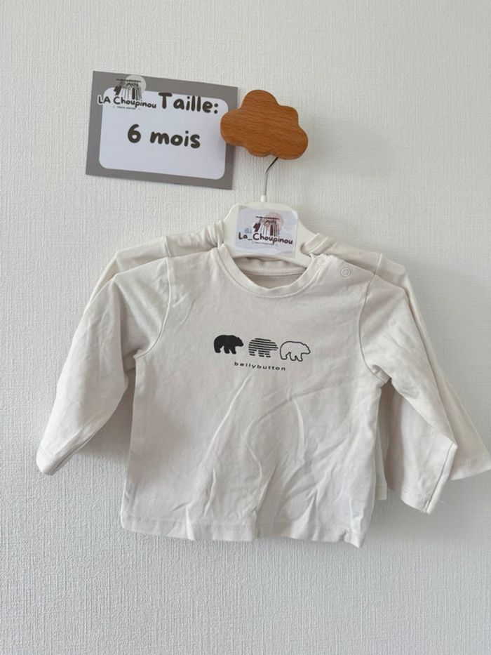 Lot 2 tee shirt shirts manches longues - taille 6 mois 🌼