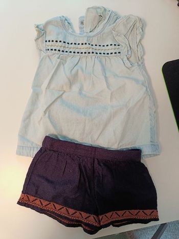 Ensemble tunique + short 9 mois