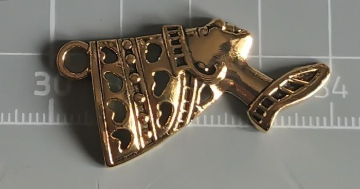 1 x grand pendentif "Nefertiti" en métal doré antique - photo numéro 3
