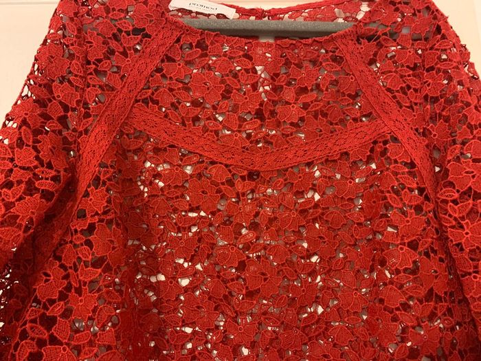 Top Promod ajouré rouge taille M - photo numéro 3