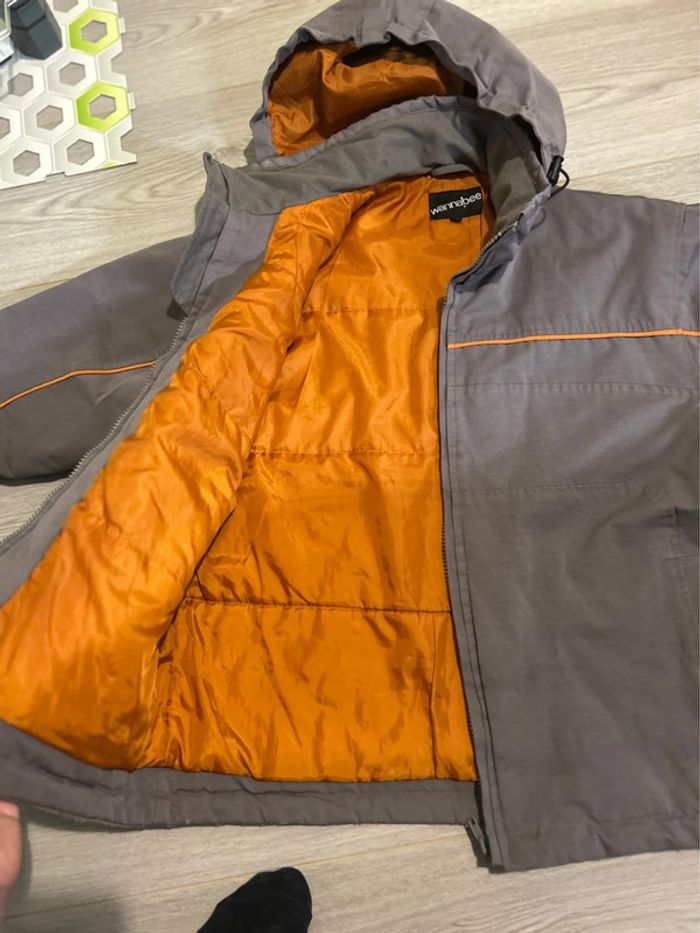 Veste hiver oh mi saison gris/brun -orange - photo numéro 3