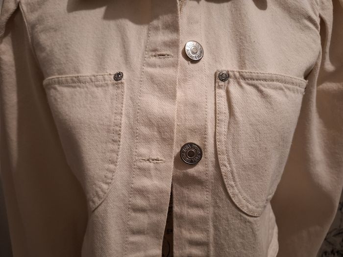 Veste en jean courte couleur crème Zara - photo numéro 3