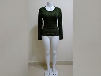 top manches longues noir bi matières velours Taille unique Fan Fan Paris Neuf