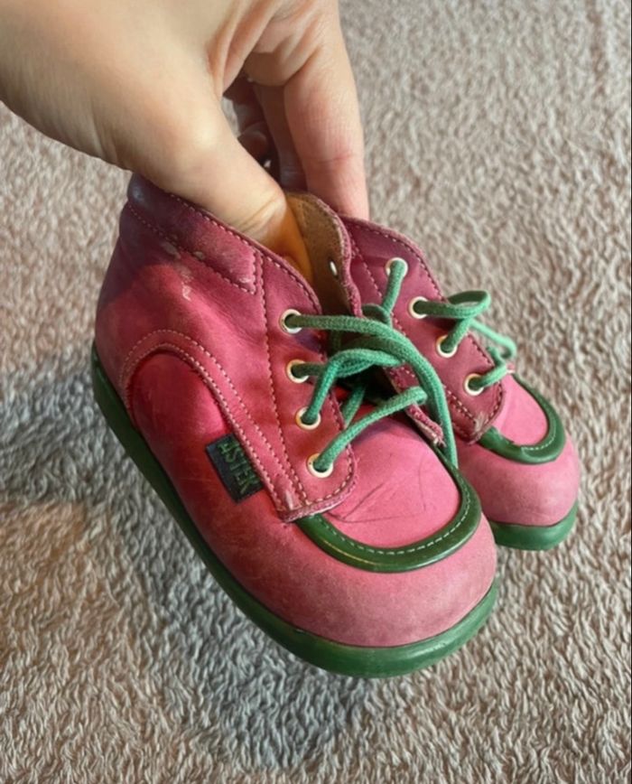 chaussures bébé fille, ASTER - pointure 20, rose & vert