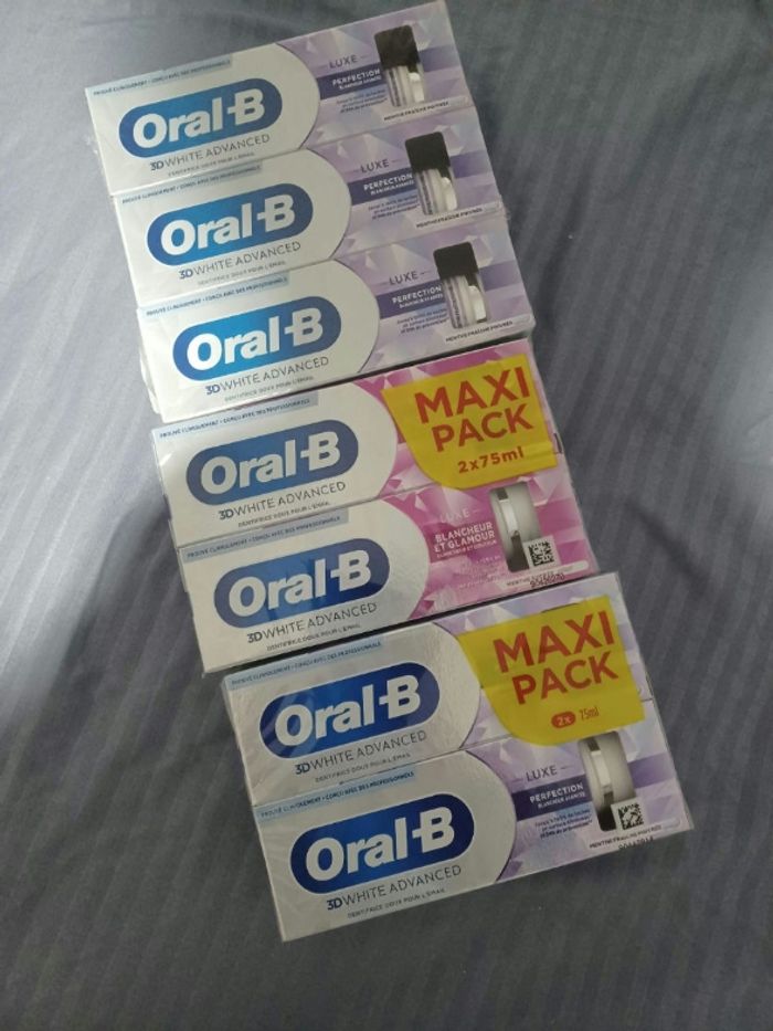 Lot de 7 dentifrices Oral B  luxe
