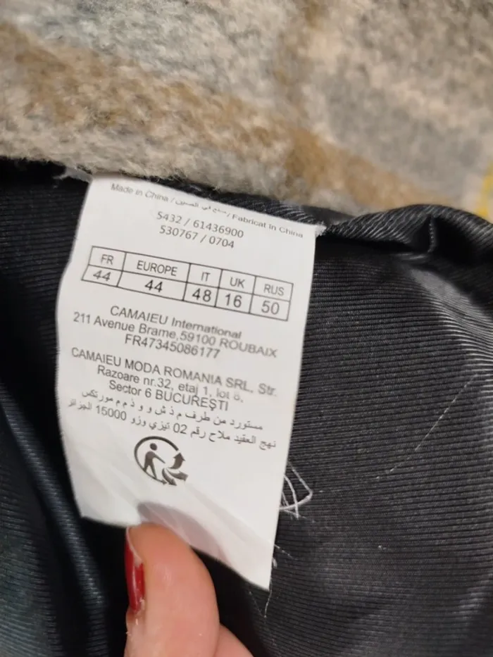Manteau long femme en laine 44 Camaïeu à rayures - photo numéro 10